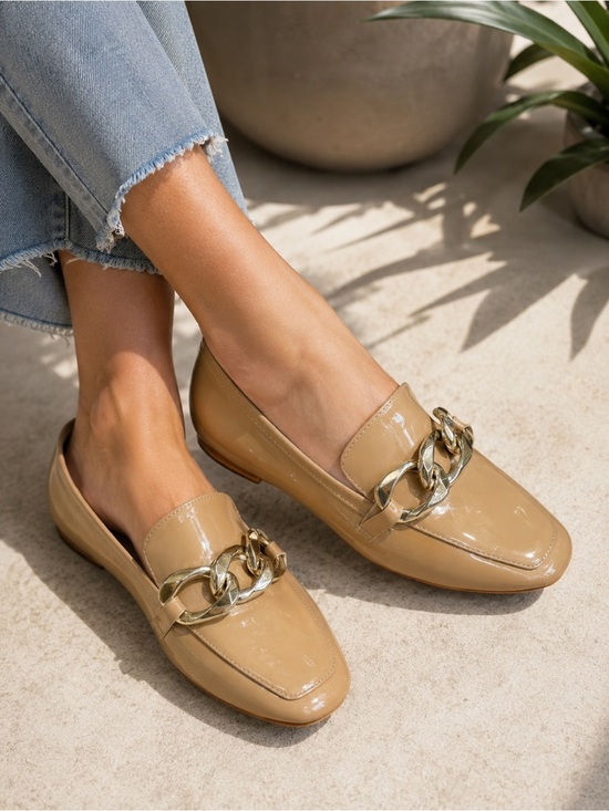 Carvela Shoes - Carvela KURT GEIGER REBEL LOAFER BLUSH PATENT CHAIN size 36.5 US 6.5